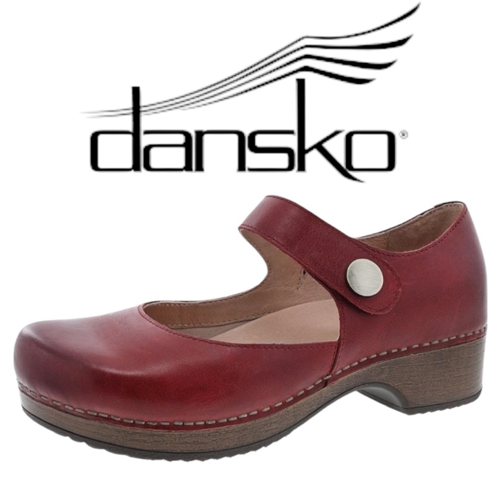 Dansko Red Mary Jane Leather Clog size 40